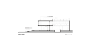 Desenho técnico elevação lateral projeto Casa DC.