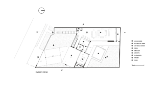 Desenho técnico planta pavimento térreo projeto Casa DC.